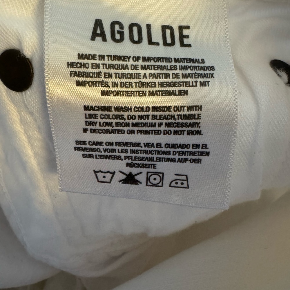 Agolde Women's Straight Leg Kaye White Jeans 27 - Picture 4 of 5